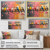 White blue birds on floral branch - Bird Home Decor Art
