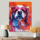 Pink white sunglasses border collie portrait - Dog Wall Art Prints