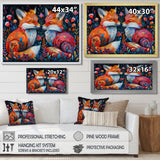 Orange green autumn Fox dreams meadow - Fox Large Canvas Wall Art