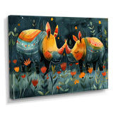 Yellow green Rhino wondering dreams - Rhino Wall Decor