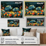 Green orange summer Rhino wondering dreams - Rhino Wall Art Prints