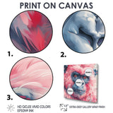 Pink blue gorilla portrait - Gorilla Canvas Wall Art