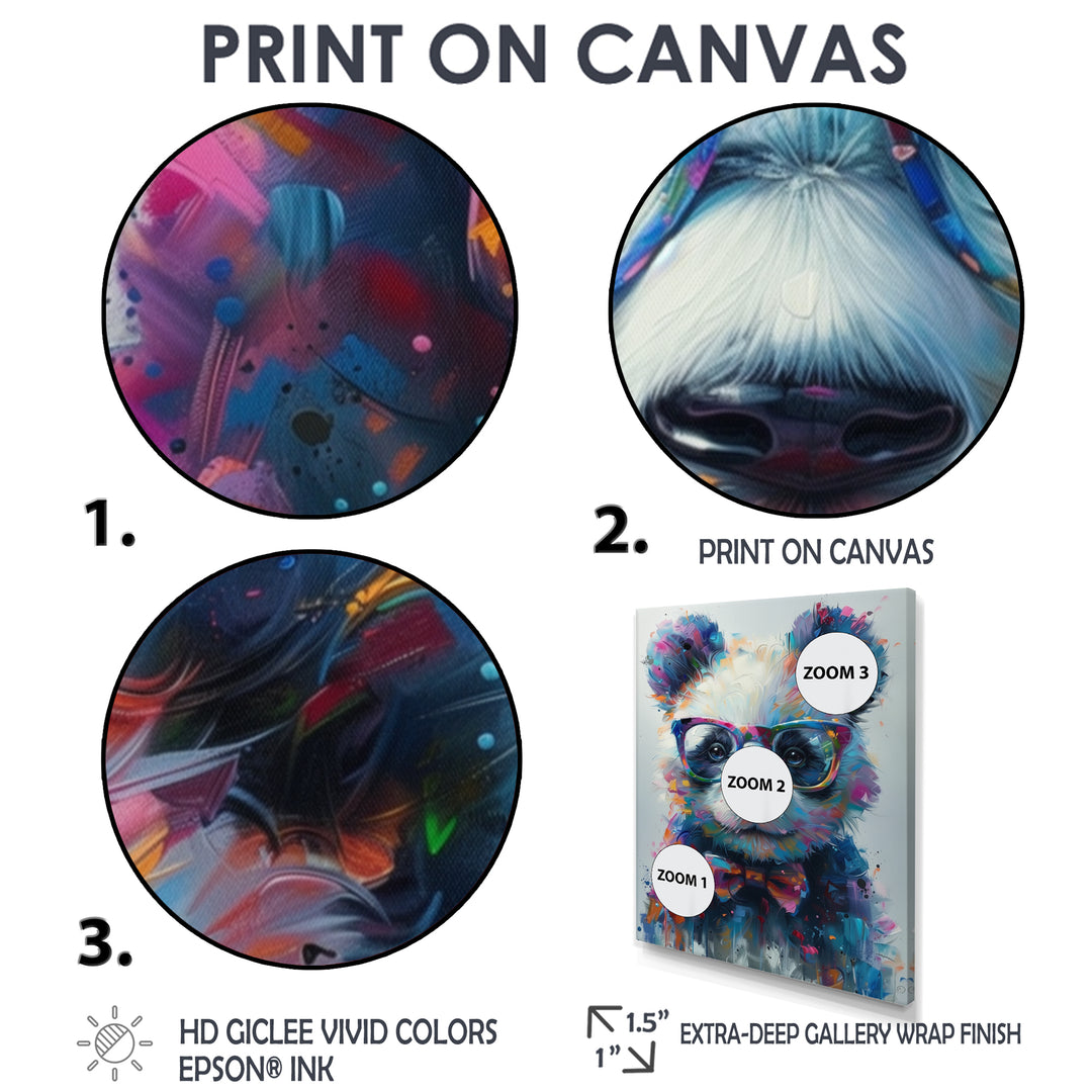 Black red panda portrait illusion - Panda Wall Decor