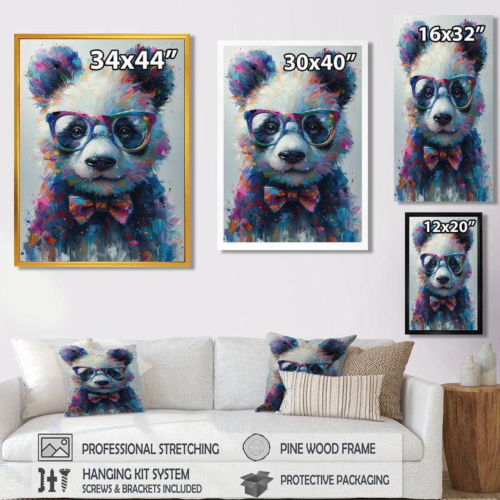 Black red panda portrait illusion - Panda Wall Decor