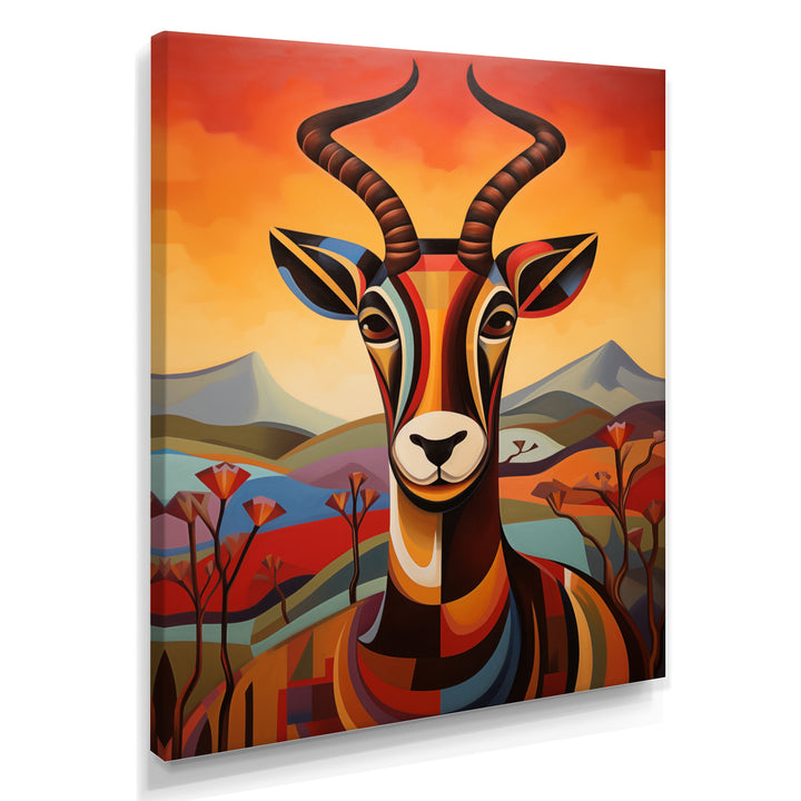 Colorful Antelope in Sahara Desert - Antelope Home Decor Art