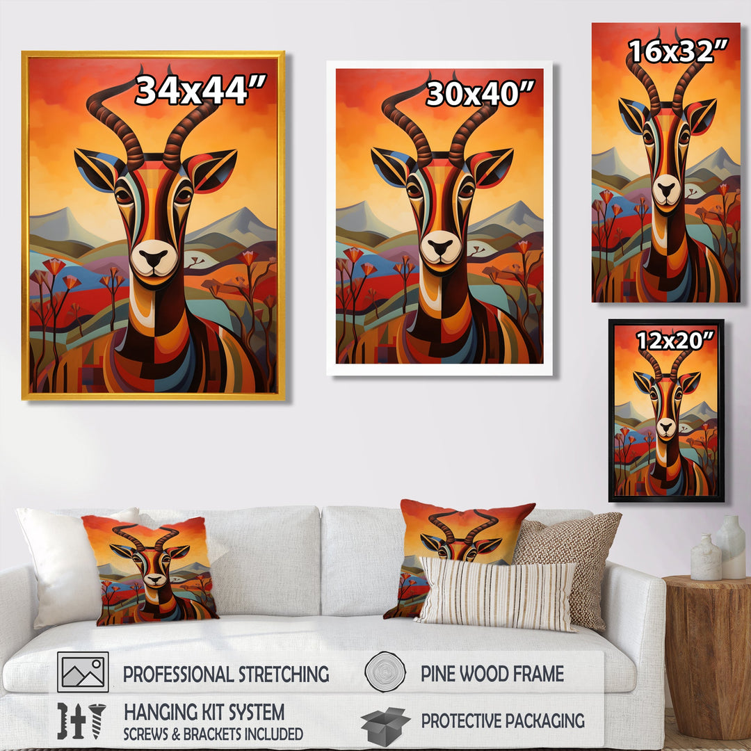 Colorful Antelope in Sahara Desert - Antelope Home Decor Art