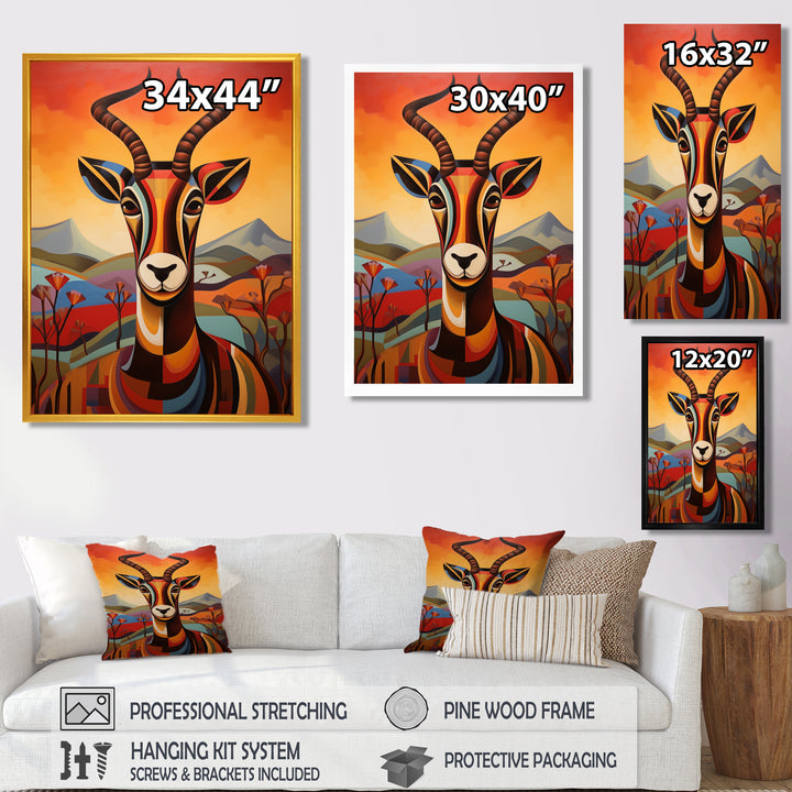 Colorful Antelope in Sahara Desert - Antelope Home Decor Art