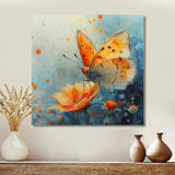 Vintage yellow Butterfly on summer flower - Butterfly Wall Art Prints