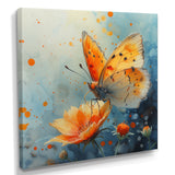 Vintage yellow Butterfly on summer flower - Butterfly Wall Art Prints