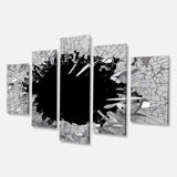 Abstract Broken Wall 3D Design Multi-Panels 5 Panels Diamond Shape
