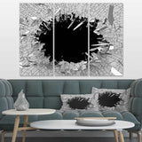 Abstract Broken Wall 3D Design Multi-Panels