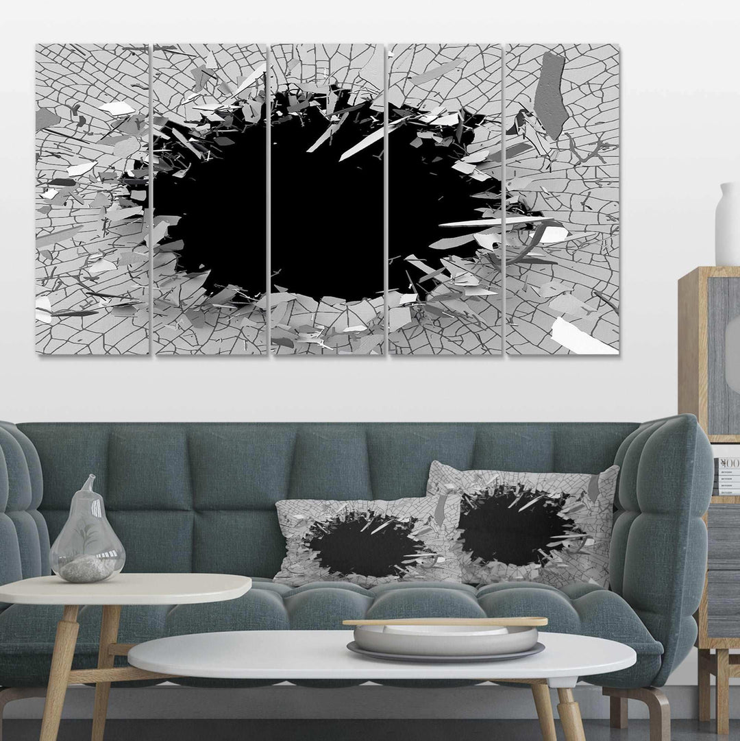 Abstract Broken Wall 3D Design Multi-Panels