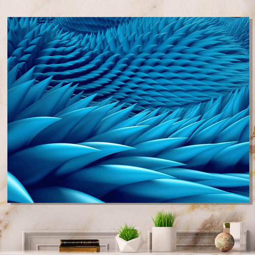 Abstract Blue Wavy Background - Modern Living Room Wall Decor