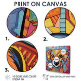 Geometric multicolor dog portrait - Dog Living Room Wall Art