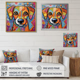 Geometric multicolor dog portrait - Dog Living Room Wall Art