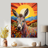 Donkey in colorful jungle landscape - Donkey Wall Decor