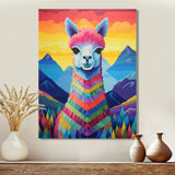 Colorful Alpaca in Chile mountain landscape - Llama Wall Decor