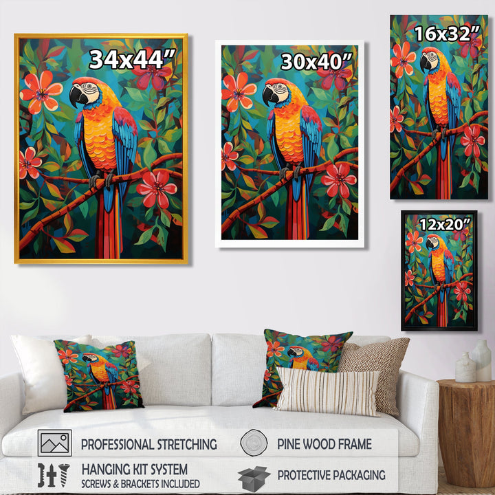 Orange blue Parrot in the African jungle - Parrot Wall Art Prints