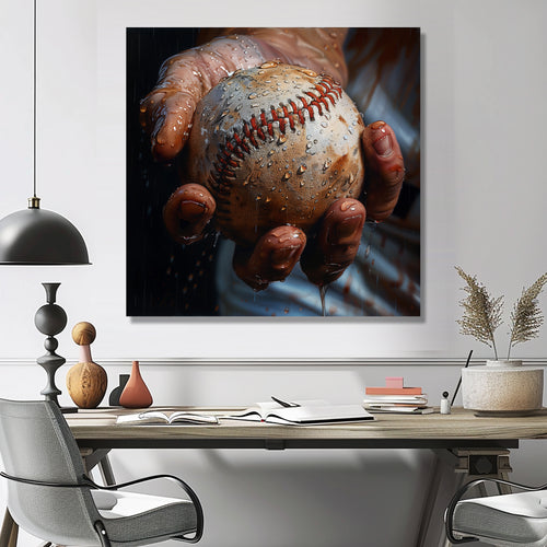 Baseball Close Up During Pitch - Sport Baseball Canvas Wall Art