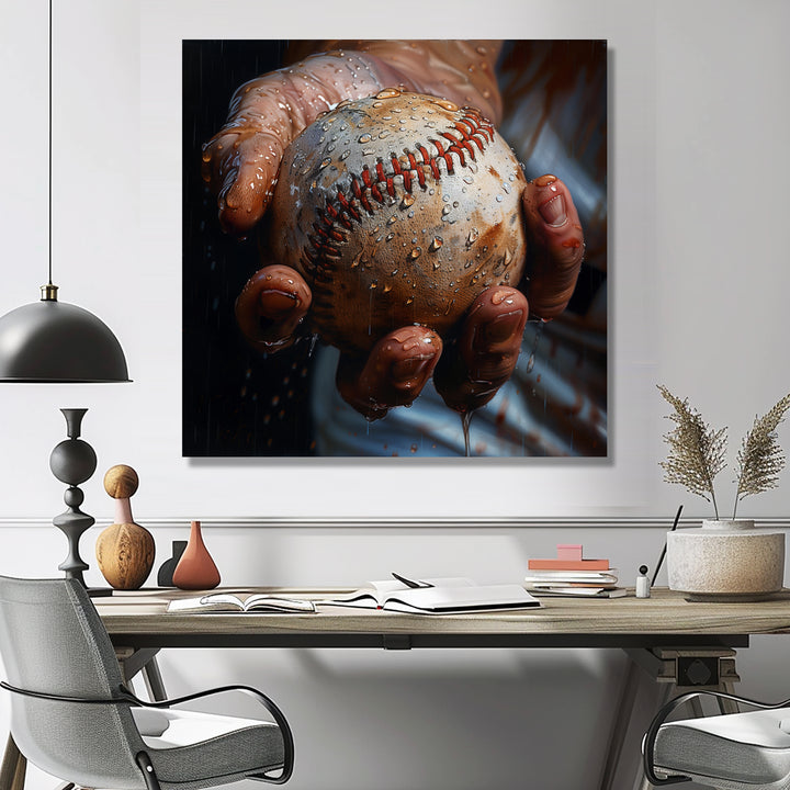 Baseball Close Up During Pitch - Sport Baseball Canvas Wall Art