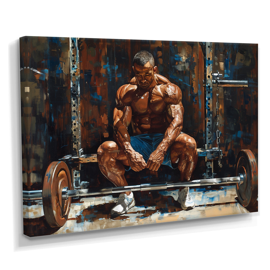 Bodybuilding Weightlifting Determination - Aerobic &amp; Bodybuilding Canvas Wall Art