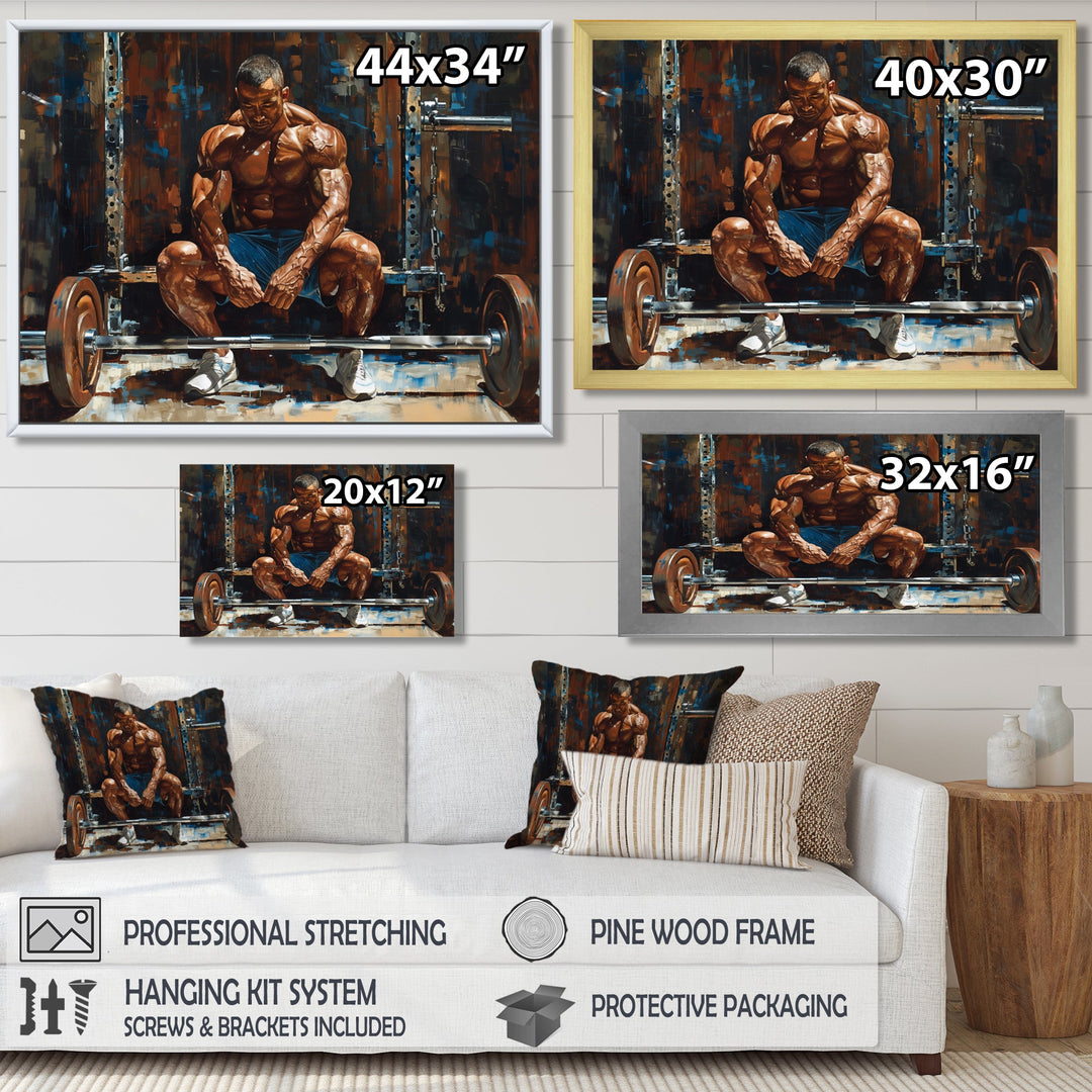 Bodybuilding Weightlifting Determination - Aerobic &amp; Bodybuilding Canvas Wall Art