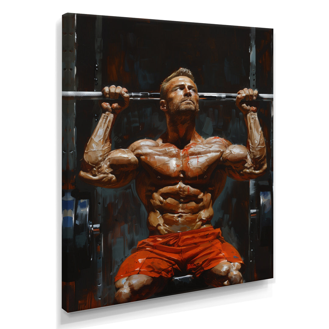 Determined Weightlifting Men Competition I - Aerobic &amp; Bodybuilding Canvas Wall Art