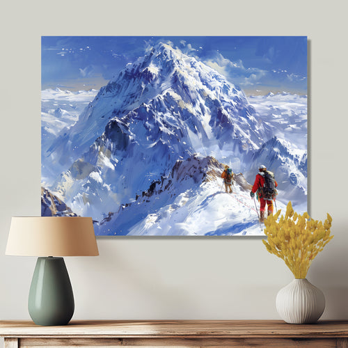 Mountain Snow Hiking In Alaska I - Hiking Canvas Wall Art