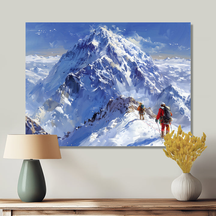 Mountain Snow Hiking In Alaska I - Hiking Canvas Wall Art