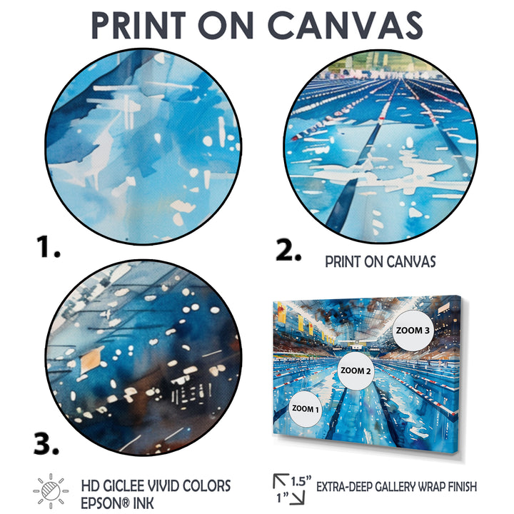 Olympic Swimming Pool Before The Race I - Swimming Canvas Wall Art