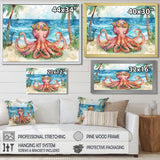 Octopus Meditating On The Beach In Hawaii - Octopus Framed Canvas Art