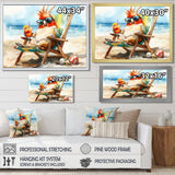 Cockatiel On The Beach Lounging - Coastal Animal Canvas Wall Art