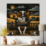 Cow Reading In The Meadow On A Chair - Cow Wall Art Prints