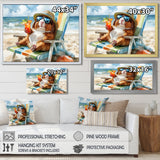 Guinea Pig Beachside Lounging - Coastal Animal Home Decor Art