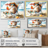 Rabbit On The Beach Relaxing - Coastal Animal Wall Art Prints