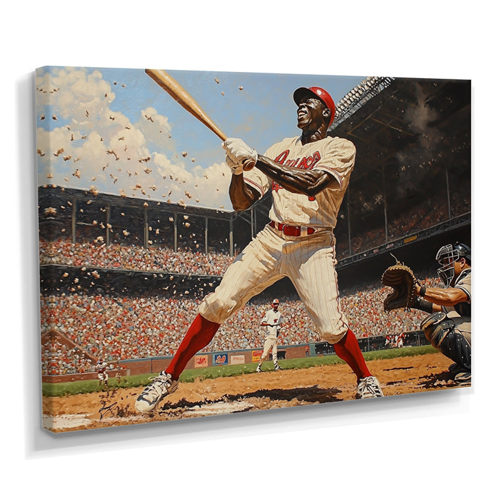 Baseball Player Hitting A Home Run - Sport Baseball Canvas Wall Art