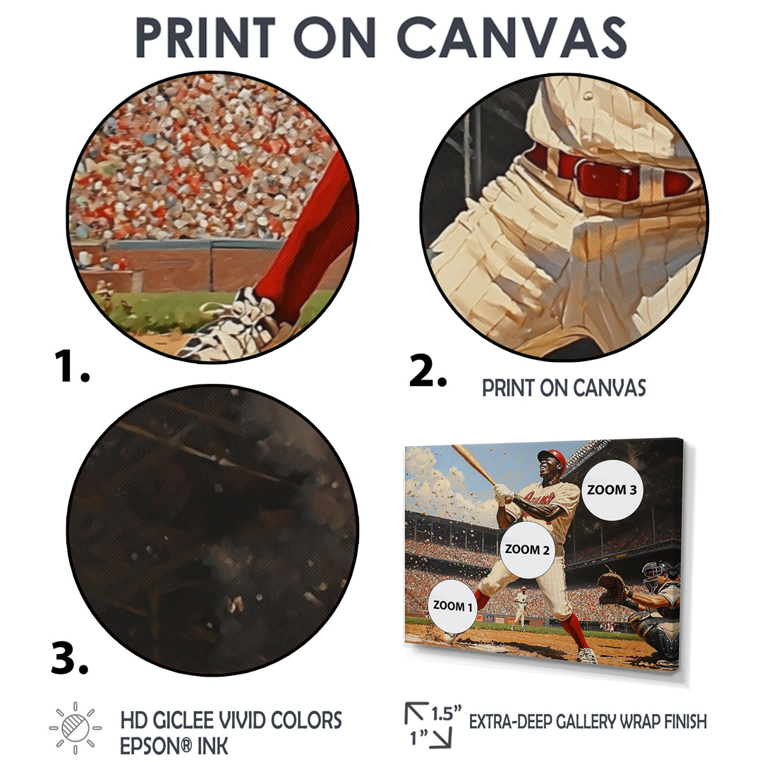 Baseball Player Hitting A Home Run - Sport Baseball Canvas Wall Art