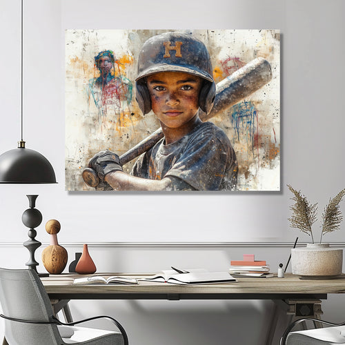 Young Baseball Player Future Stars - Sport Baseball Canvas Wall Art