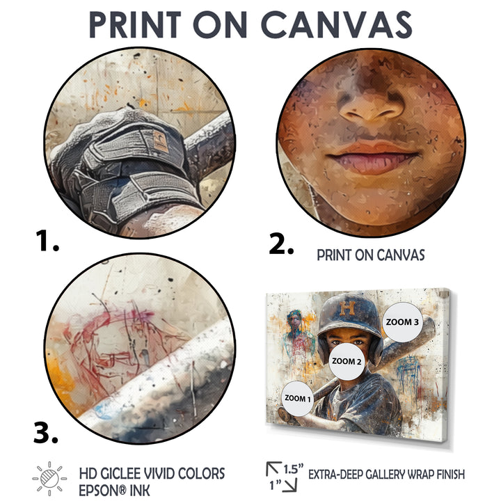 Young Baseball Player Future Stars - Sport Baseball Canvas Wall Art