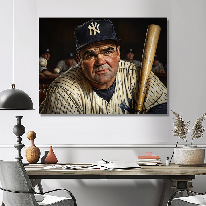 Baseball Player Portrait I - Sport Baseball Canvas Wall Art