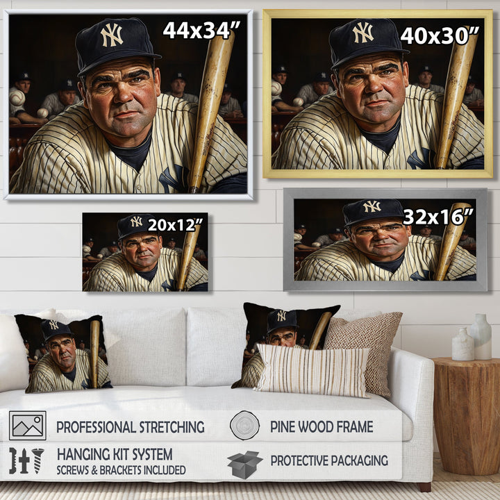 Baseball Player Portrait I - Sport Baseball Canvas Wall Art
