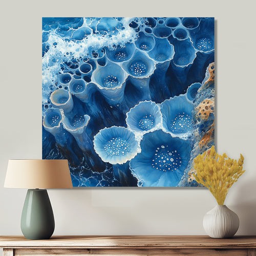 Coastal Reef In Blue And White Tones - Coral Wall Decor