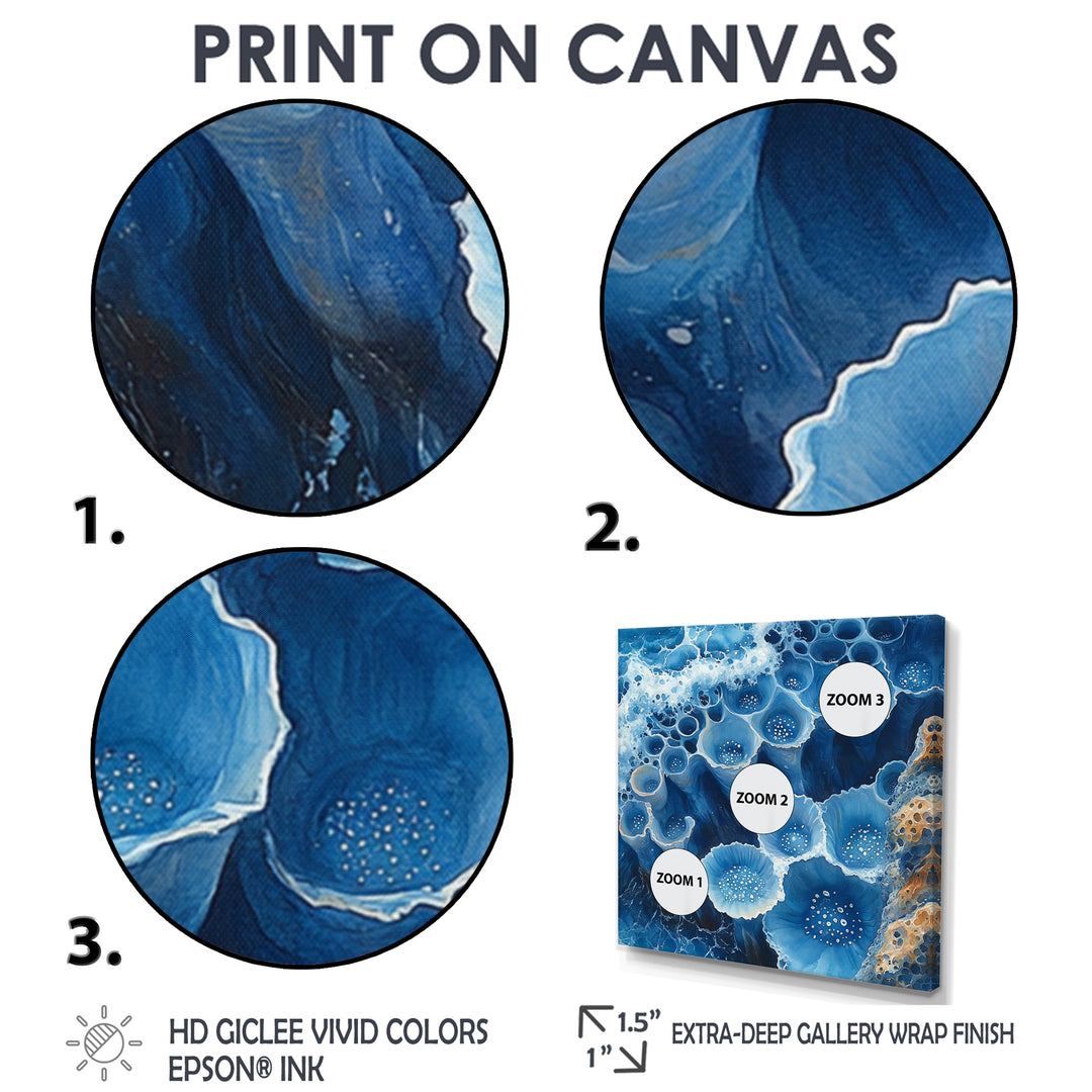 Coastal Reef In Blue And White Tones - Coral Wall Decor