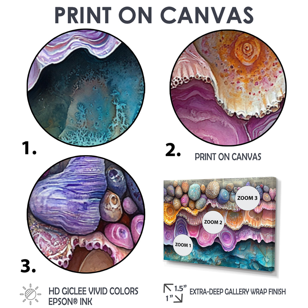 Pink And Blue Coral Oceans Edge Of Wonder - Coral Wall Art Prints