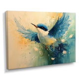 Blue And Yellow Bird Feathered Frenzy - Blue Bird Wall Art