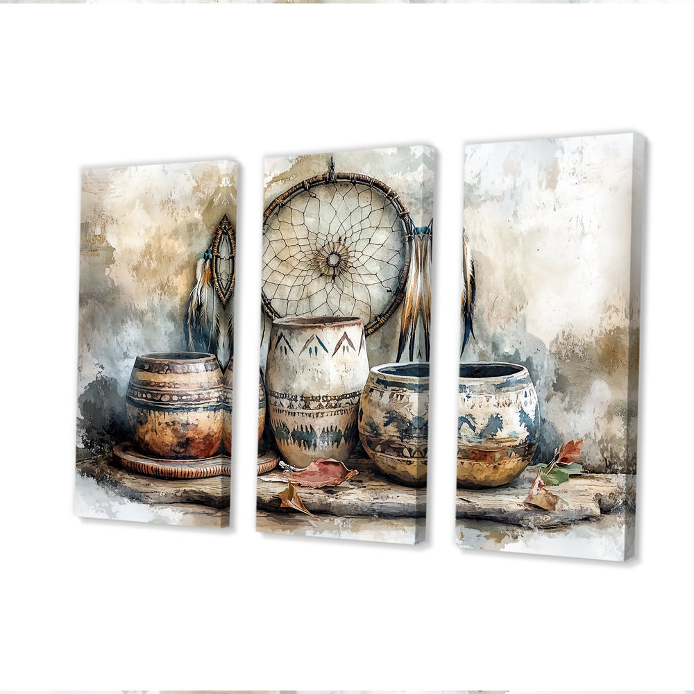 Native Art Pottery Desert Serenity II - Multi-Panels
