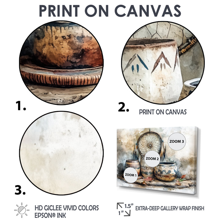 Native Art Pottery Desert Serenity II - Multi-Panels