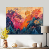Pink And Orange Dragons Paper Offerings - Dragons Wall Decor