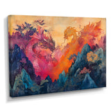 Pink And Orange Dragons Paper Offerings - Dragons Wall Decor