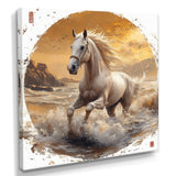 White And Gold Horse - Horse Home Decor Art
